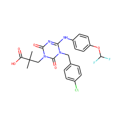 CC(C)(Cn1c(=O)nc(Nc2ccc(OC(F)F)cc2)n(Cc2ccc(Cl)cc2)c1=O)C(=O)O ZINC000200523648