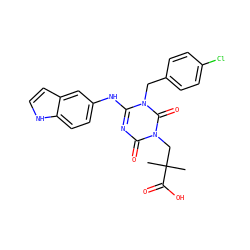 CC(C)(Cn1c(=O)nc(Nc2ccc3[nH]ccc3c2)n(Cc2ccc(Cl)cc2)c1=O)C(=O)O ZINC000200528434
