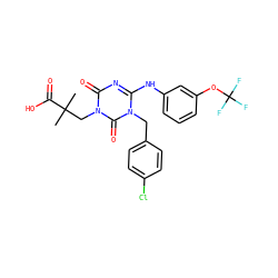 CC(C)(Cn1c(=O)nc(Nc2cccc(OC(F)(F)F)c2)n(Cc2ccc(Cl)cc2)c1=O)C(=O)O ZINC000200514445