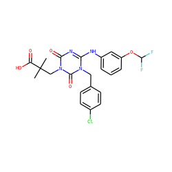 CC(C)(Cn1c(=O)nc(Nc2cccc(OC(F)F)c2)n(Cc2ccc(Cl)cc2)c1=O)C(=O)O ZINC000200517059