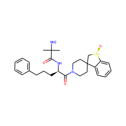 CC(C)(N)C(=O)N[C@H](CCCc1ccccc1)C(=O)N1CCC2(CC1)C[S@@+]([O-])c1ccccc12 ZINC000013687596