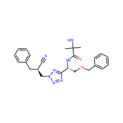 CC(C)(N)C(=O)N[C@H](COCc1ccccc1)c1nnn(C[C@H](C#N)Cc2ccccc2)n1 ZINC000029127410