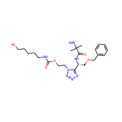 CC(C)(N)C(=O)N[C@H](COCc1ccccc1)c1nnnn1CCOC(=O)NCCCCCO ZINC000014977489