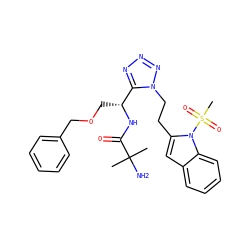 CC(C)(N)C(=O)N[C@H](COCc1ccccc1)c1nnnn1CCc1cc2ccccc2n1S(C)(=O)=O ZINC000028825072