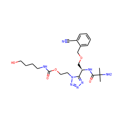 CC(C)(N)C(=O)N[C@H](COCc1ccccc1C#N)c1nnnn1CCOC(=O)NCCCCO ZINC000029041215