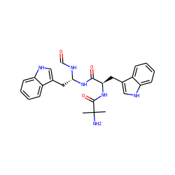 CC(C)(N)C(=O)N[C@H](Cc1c[nH]c2ccccc12)C(=O)N[C@H](Cc1c[nH]c2ccccc12)NC=O ZINC000001554197