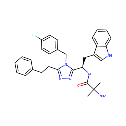 CC(C)(N)C(=O)N[C@H](Cc1c[nH]c2ccccc12)c1nnc(CCc2ccccc2)n1Cc1ccc(F)cc1 ZINC000028635674