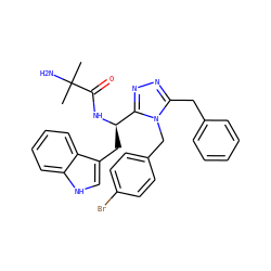 CC(C)(N)C(=O)N[C@H](Cc1c[nH]c2ccccc12)c1nnc(Cc2ccccc2)n1Cc1ccc(Br)cc1 ZINC000028635408