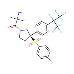 CC(C)(N)C(=O)N1CC[C@](c2ccc(C(F)(C(F)(F)F)C(F)(F)F)cc2)(S(=O)(=O)c2ccc(F)cc2)C1 ZINC001772571131