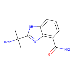 CC(C)(N)c1nc2c(C(N)=O)cccc2[nH]1 ZINC000036470975