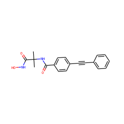 CC(C)(NC(=O)c1ccc(C#Cc2ccccc2)cc1)C(=O)NO ZINC000096910098