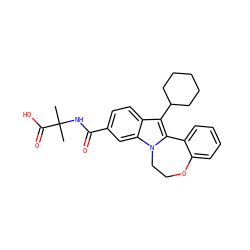 CC(C)(NC(=O)c1ccc2c(C3CCCCC3)c3n(c2c1)CCOc1ccccc1-3)C(=O)O ZINC000016051938