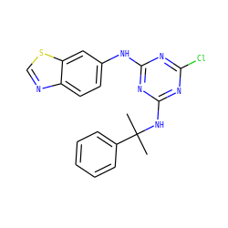 CC(C)(Nc1nc(Cl)nc(Nc2ccc3ncsc3c2)n1)c1ccccc1 ZINC000013611473