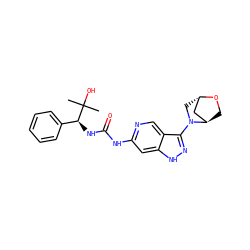CC(C)(O)[C@@H](NC(=O)Nc1cc2[nH]nc(N3C[C@H]4C[C@H]3CO4)c2cn1)c1ccccc1 ZINC001772656925