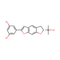 CC(C)(O)[C@H]1Cc2cc3cc(-c4cc(O)cc(O)c4)oc3cc2O1 ZINC000014610079