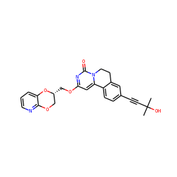 CC(C)(O)C#Cc1ccc2c(c1)CCn1c-2cc(OC[C@@H]2COc3ncccc3O2)nc1=O ZINC000220177030