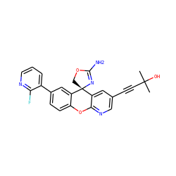 CC(C)(O)C#Cc1cnc2c(c1)[C@]1(COC(N)=N1)c1cc(-c3cccnc3F)ccc1O2 ZINC000223896797