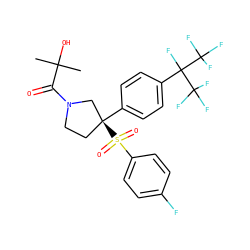 CC(C)(O)C(=O)N1CC[C@](c2ccc(C(F)(C(F)(F)F)C(F)(F)F)cc2)(S(=O)(=O)c2ccc(F)cc2)C1 ZINC001772649490