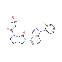 CC(C)(O)CC(=O)N1CC[C@H]2CN(c3cccc4c3cnn4-c3ccccc3F)C(=O)[C@H]21 ZINC000653845421