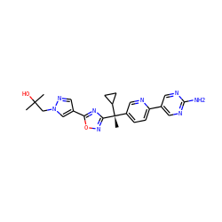 CC(C)(O)Cn1cc(-c2nc([C@@](C)(c3ccc(-c4cnc(N)nc4)nc3)C3CC3)no2)cn1 ZINC000114769395