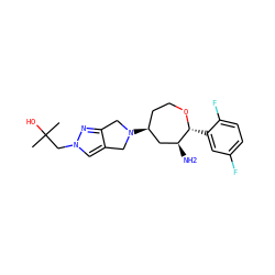 CC(C)(O)Cn1cc2c(n1)CN([C@H]1CCO[C@H](c3cc(F)ccc3F)[C@@H](N)C1)C2 ZINC000144196187