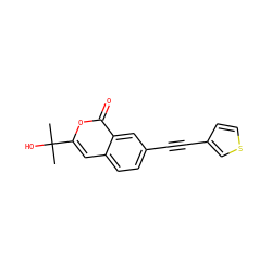 CC(C)(O)c1cc2ccc(C#Cc3ccsc3)cc2c(=O)o1 ZINC000036388916