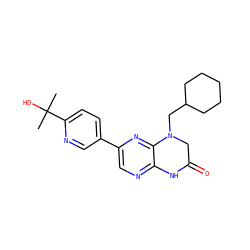 CC(C)(O)c1ccc(-c2cnc3c(n2)N(CC2CCCCC2)CC(=O)N3)cn1 ZINC000113195972