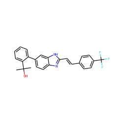 CC(C)(O)c1ccccc1-c1ccc2nc(/C=C/c3ccc(C(F)(F)F)cc3)[nH]c2c1 ZINC000043175494