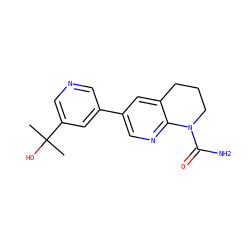 CC(C)(O)c1cncc(-c2cnc3c(c2)CCCN3C(N)=O)c1 ZINC001772642299