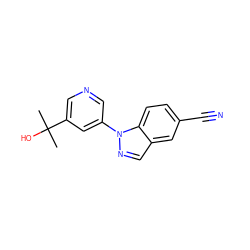 CC(C)(O)c1cncc(-n2ncc3cc(C#N)ccc32)c1 ZINC000221340783