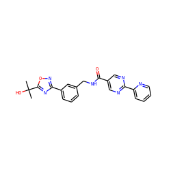 CC(C)(O)c1nc(-c2cccc(CNC(=O)c3cnc(-c4ccccn4)nc3)c2)no1 ZINC000072315458