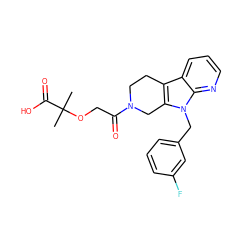 CC(C)(OCC(=O)N1CCc2c(n(Cc3cccc(F)c3)c3ncccc23)C1)C(=O)O ZINC000204653445