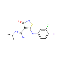 CC(C)/N=C(\N)c1c(Nc2ccc(I)c(Cl)c2)s[nH]c1=O ZINC000034802782