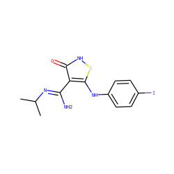 CC(C)/N=C(\N)c1c(Nc2ccc(I)cc2)s[nH]c1=O ZINC000034802632
