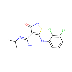 CC(C)/N=C(\N)c1c(Nc2cccc(Cl)c2Cl)s[nH]c1=O ZINC000034802625