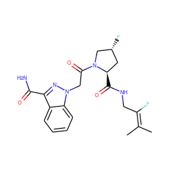 CC(C)=C(F)CNC(=O)[C@@H]1C[C@@H](F)CN1C(=O)Cn1nc(C(N)=O)c2ccccc21 ZINC000206552788