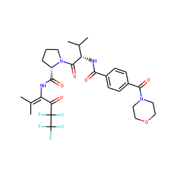 CC(C)=C(NC(=O)[C@@H]1CCCN1C(=O)[C@@H](NC(=O)c1ccc(C(=O)N2CCOCC2)cc1)C(C)C)C(=O)C(F)(F)C(F)(F)F ZINC000026391938