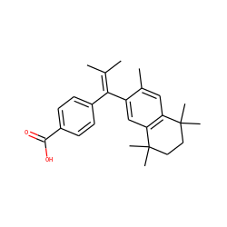 CC(C)=C(c1ccc(C(=O)O)cc1)c1cc2c(cc1C)C(C)(C)CCC2(C)C ZINC000013742678