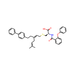 CC(C)=CC/C(=C\CSC[C@H](NC(=O)c1ccccc1Oc1ccccc1)C(=O)O)CCc1ccc(-c2ccccc2)cc1 ZINC000059181770