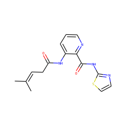 CC(C)=CCC(=O)Nc1cccnc1C(=O)Nc1nccs1 ZINC000013521872