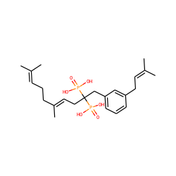 CC(C)=CCC/C(C)=C/CC(Cc1cccc(CC=C(C)C)c1)(P(=O)(O)O)P(=O)(O)O ZINC000059085301
