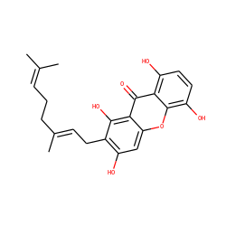 CC(C)=CCC/C(C)=C/Cc1c(O)cc2oc3c(O)ccc(O)c3c(=O)c2c1O ZINC000015120680