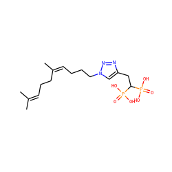 CC(C)=CCC/C(C)=C\CCCn1cc(CC(P(=O)(O)O)P(=O)(O)O)nn1 ZINC000231364935