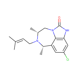 CC(C)=CCN1[C@@H](C)c2cc(Cl)cc3[nH]c(=O)n(c23)C[C@H]1C ZINC000006488691