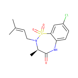 CC(C)=CCN1[C@H](C)C(=O)Nc2ccc(Cl)cc2S1(=O)=O ZINC000006487779