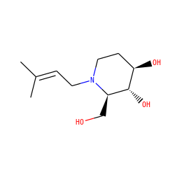 CC(C)=CCN1CC[C@@H](O)[C@H](O)[C@H]1CO ZINC000473179389