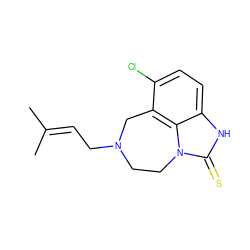 CC(C)=CCN1CCn2c(=S)[nH]c3ccc(Cl)c(c32)C1 ZINC000026273460