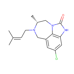 CC(C)=CCN1Cc2cc(Cl)cc3[nH]c(=O)n(c23)C[C@H]1C ZINC000006488690