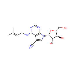 CC(C)=CCNc1ncnc2c1c(C#N)cn2[C@@H]1O[C@H](CO)[C@@H](O)[C@@H]1O ZINC000001754711