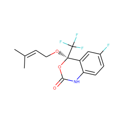CC(C)=CCO[C@@]1(C(F)(F)F)OC(=O)Nc2ccc(F)cc21 ZINC000005854251